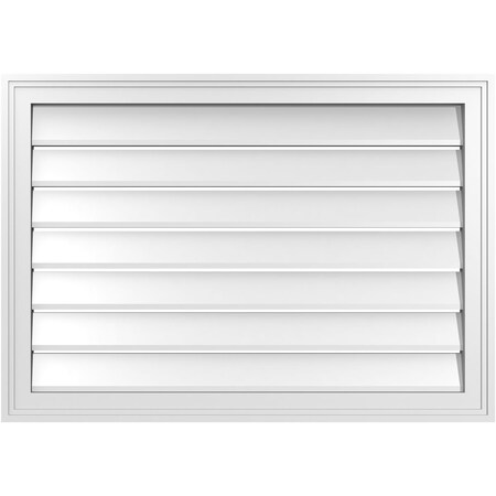Ekena Millwork Vertical Surface Mount PVC Gable Vent: Functional, w/ 2"W x 1-1/2"P Brickmould Frame, 34"W x 24"H GVPVE34X2402SF